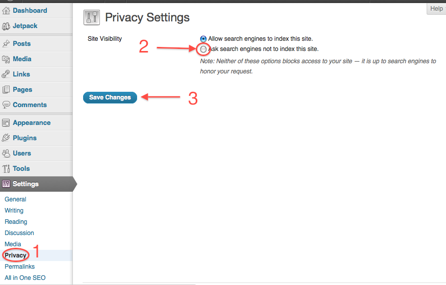 Stop Google And Other Search Engines From Indexing A Wordpress Site 